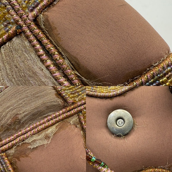 Vintage Mary Frances Embellished Floral Beaded Gems Crossbody Purse Clutch - Picture 8 of 16